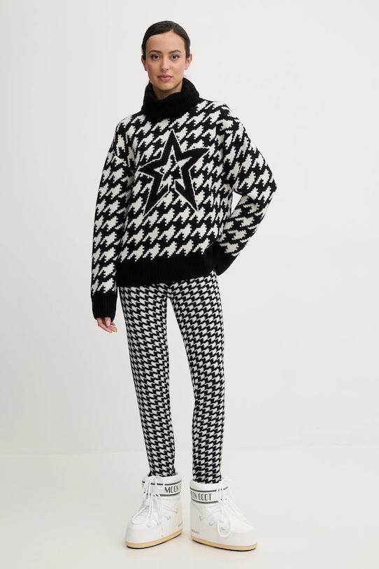 Perfect Moment legginsy wełniane Houndstooth W3001264 czarny AW25