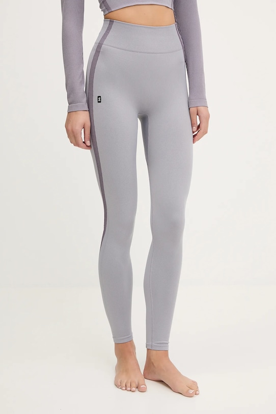 On legginsy do jogi Studio wzorzyste fioletowy 1WF10353857