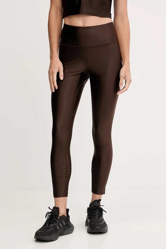 Under Armour legginsy treningowe Motion z elastanem brązowy 6007094
