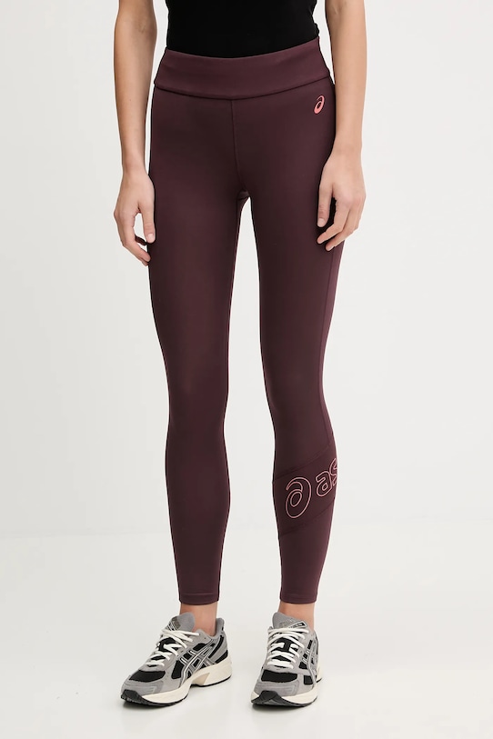 Asics legginsy ASICS LOGO z elastanem fioletowy 2032C943.600