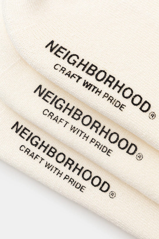 NEIGHBORHOOD skarpetki CLASSIC 3PACK 3-pack 252KWNH.UWM01 beżowy AW25