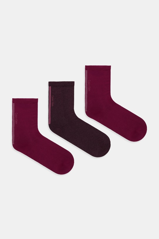 Calvin Klein skarpetki 3-pack skarpetki długie bordowy 701235369
