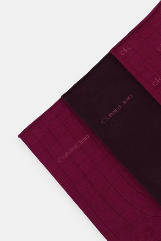 Calvin Klein skarpetki 3-pack bordowy 701235368