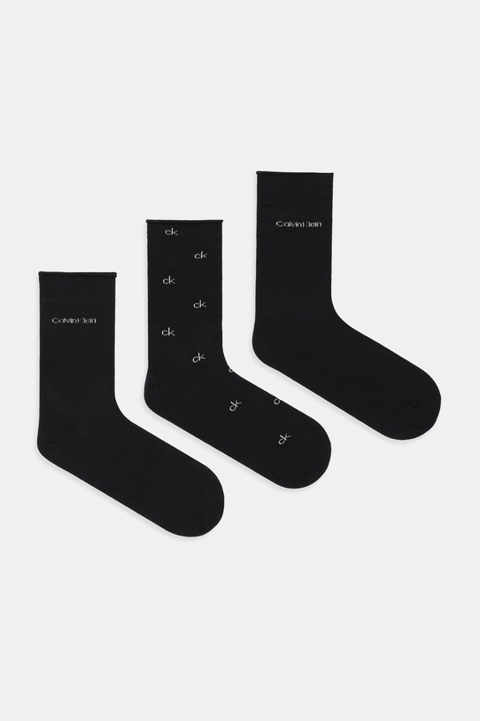 Calvin Klein skarpetki 3-pack drobny wzór czarny 701235368