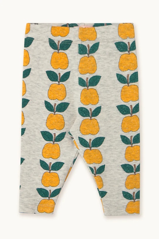 Tinycottons legginsy niemowlęce APPLES RIB BABY PANT wzorzyste beżowy AW25.240