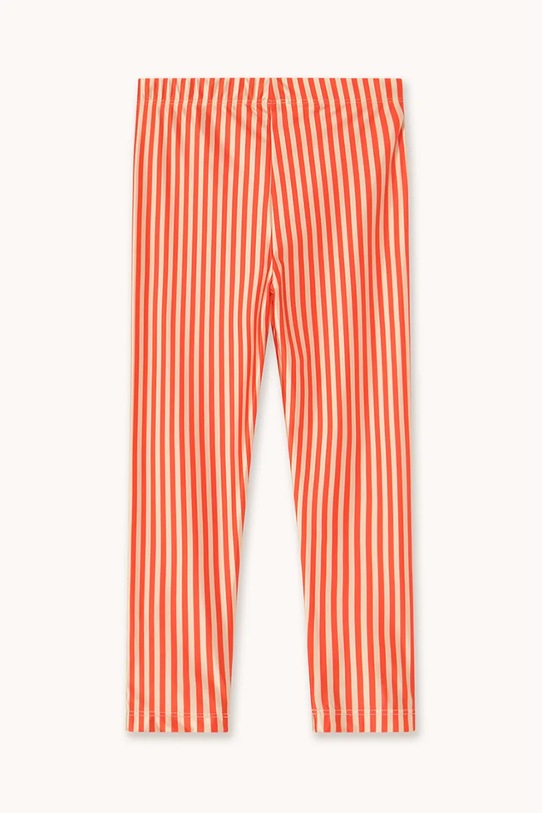 Dziewczynka Tinycottons legginsy dziecięce STRIPES SHINY LEGGINGS AW25.331 pomarańczowy