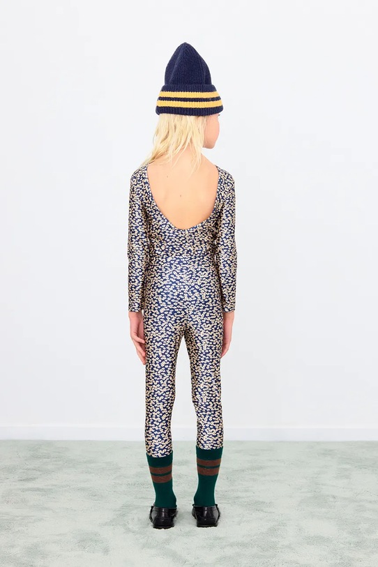 Tinycottons legginsy dziecięce SMALL FLOWERS SHINY PANT granatowy AW25.357