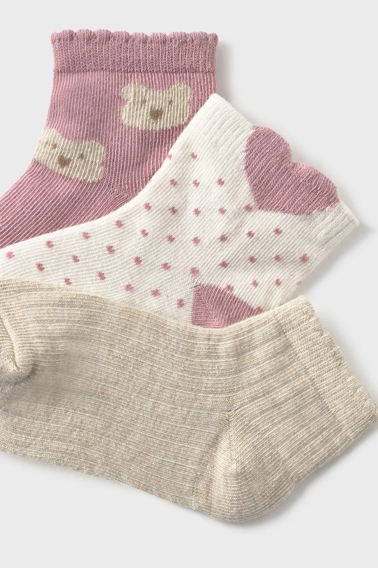Детски чорапи Mayoral (3 чифта) 10012.4H.Baby.9BYA розов AW25