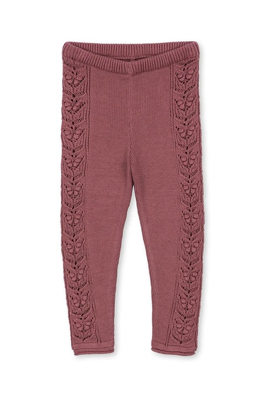 Konges Sløjd legginsy bawełniane dziecięce CABBY PANTS GOTS Planet friendly różowy KS103738.9BYA