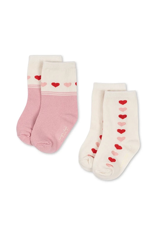 Konges Sløjd skarpetki niemowlęce 2 PACK JAQUARD SOCKS 2-pack różowy KS103642.9BYA