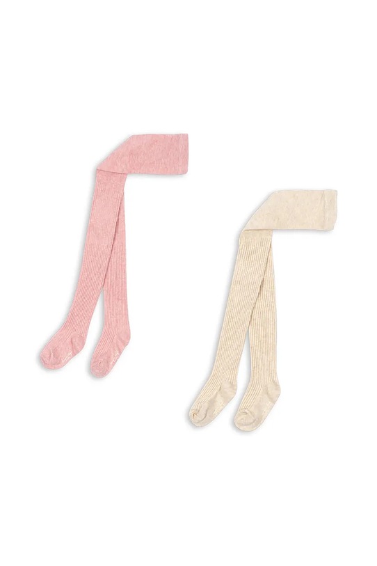 Otroške žabice Konges Sløjd 2 PACK RIB TIGHTS 2-pack roza KS103648.9BYA