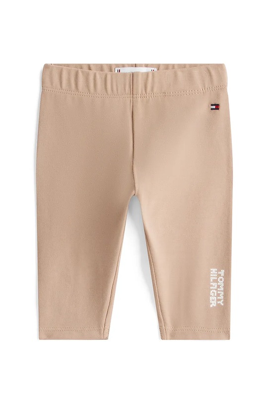 Tommy Hilfiger legginsy niemowlęce z elastanem brązowy KN0KN02074.9BYA
