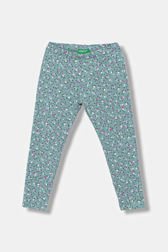 United Colors of Benetton legginsy dziecięce wzorzyste turkusowy 3UJJGF04X.P.seasonal