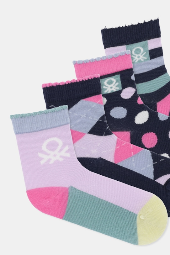 United Colors of Benetton skarpetki dziecięce 4-pack 6AO30704E.G.G.seasonal granatowy AW25