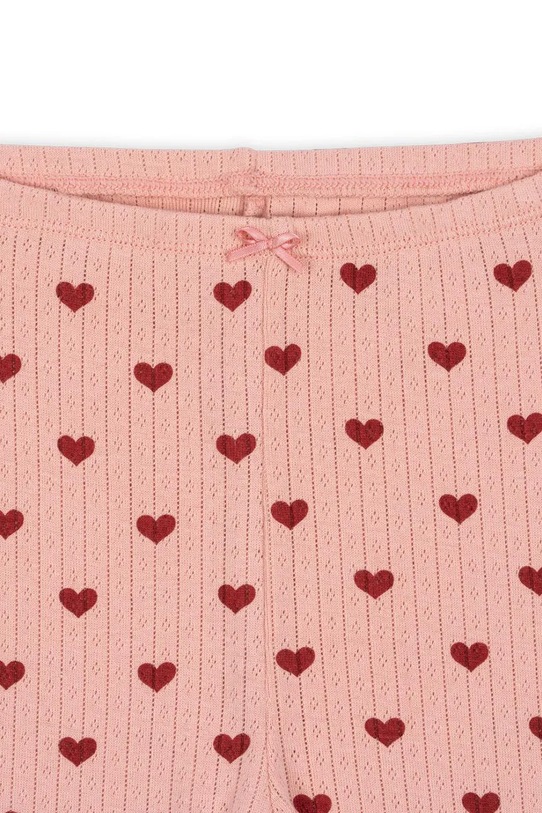 Konges Sløjd legginsy bawełniane dziecięce MINNIE PANTS GOTS różowy KS104515.9BYA