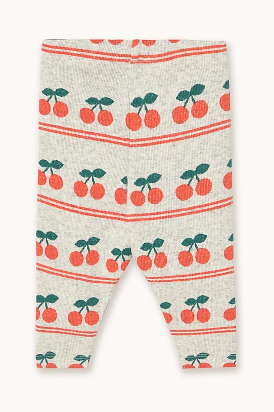 Dětské bavlněné legíny Tinycottons CHERRY PATTERN RIB BABY PANT AW25.222 bílá AW25