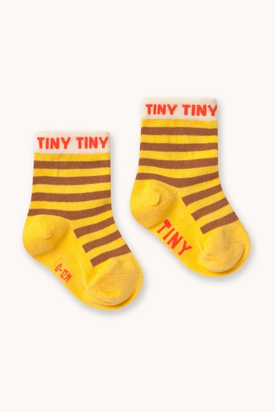 Tinycottons skarpetki dziecięce STRIPES SHORT HEIGHT SOCKS AW25.487 żółty AW25