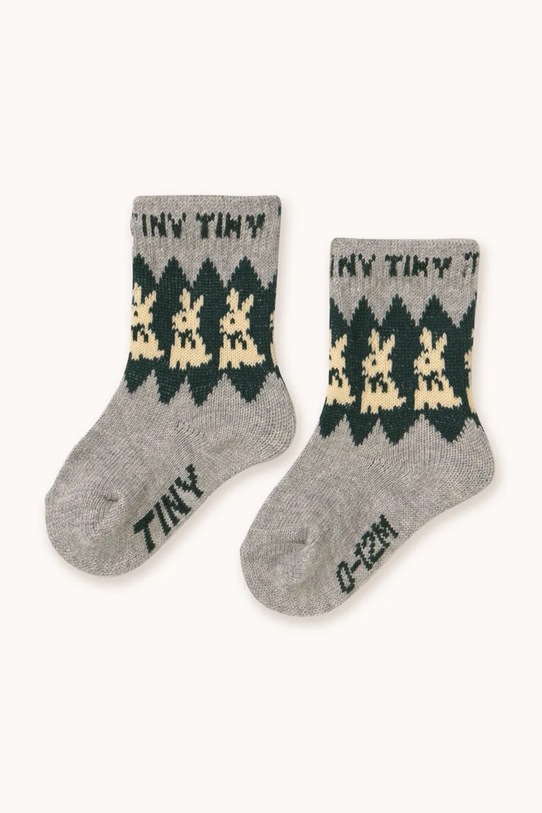 Tinycottons skarpetki z wełną dziecięce RABBITS WOOL MEDIUM SOCKS szary AW25.536