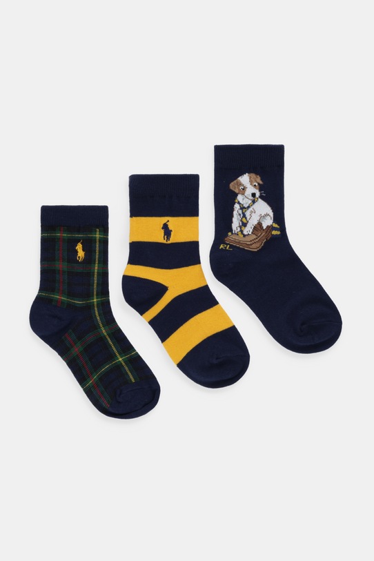 Dětské ponožky Polo Ralph Lauren 3-pack námořnická modř 442P03154001