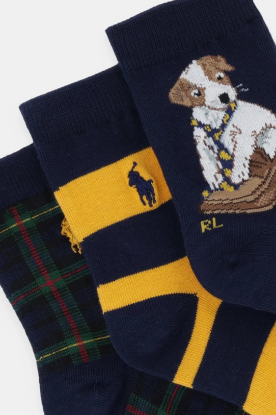 Dětské ponožky Polo Ralph Lauren 3-pack 442P03154001 námořnická modř AW25