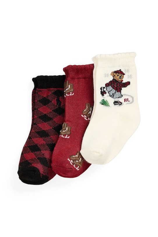 Otroške nogavice Polo Ralph Lauren bordo 445P03255001