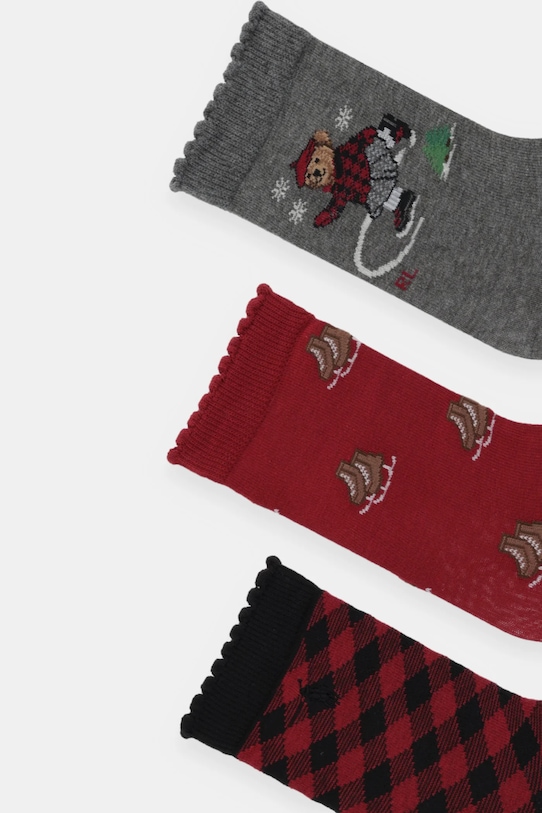 Polo Ralph Lauren șosete copii 3-pack 448P03265001 burgundia AW25