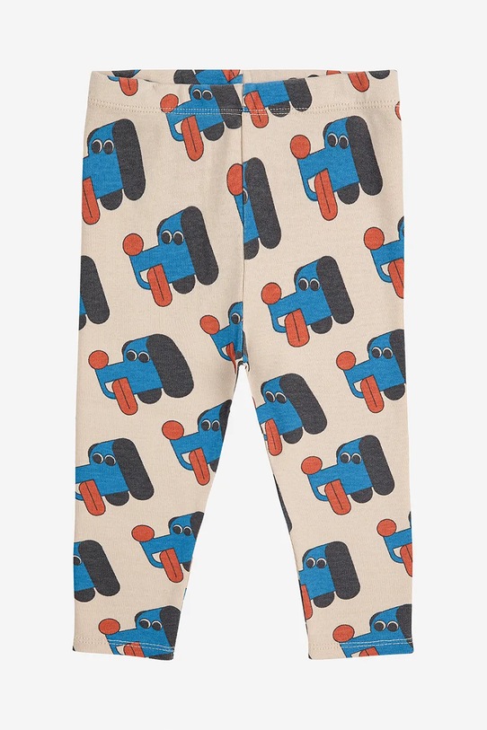Bobo Choses legginsy niemowlęce Doggy Mate 225AB062 beżowy AW25