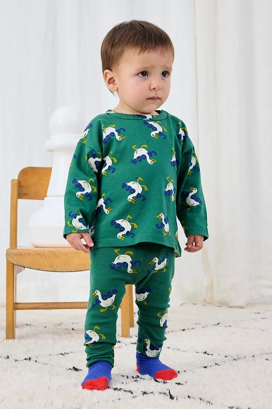 Bobo Choses legginsy niemowlęce La Oca wzorzyste zielony 225AB068