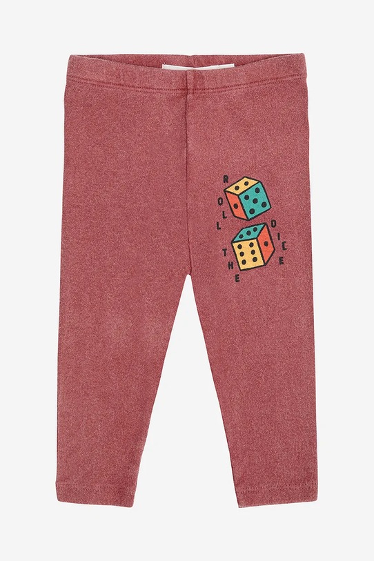 Bobo Choses legginsy niemowlęce Roll the dice z elastanem różowy 225AB119
