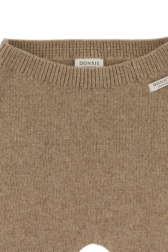 Chłopiec Donsje półśpioszki niemowlęce wełniane Matsie Merino Wool Leggings Bear 3039101 brązowy