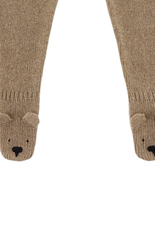 Donsje półśpioszki niemowlęce wełniane Matsie Merino Wool Leggings Bear brązowy 3039101