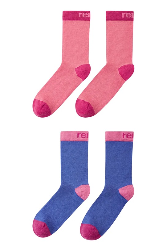Reima skarpetki z domieszką wełny dziecięce Parit 2-pack różowy 5300309A.9BYA