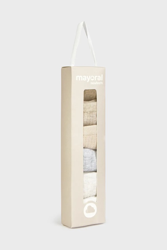 Chłopiec Mayoral Newborn skarpety dziecięce 6-pack 9918.1D.Newborn.9BYA beżowy