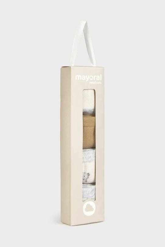 Chłopiec Mayoral Newborn skarpetki dziecięce 4-pack 9921.2F.Newborn.9BYA beżowy