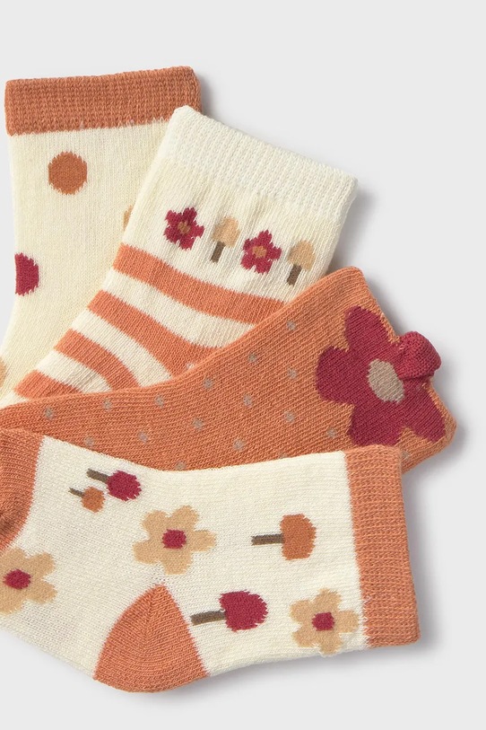Mayoral Newborn skarpetki dziecięce 4-pack 9921.2F.Newborn.9BYA brązowy AW25