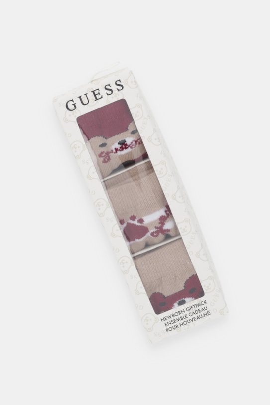 Guess șosete bebe 3-pack H5BW14.Z3G10.9BYA maro AW25