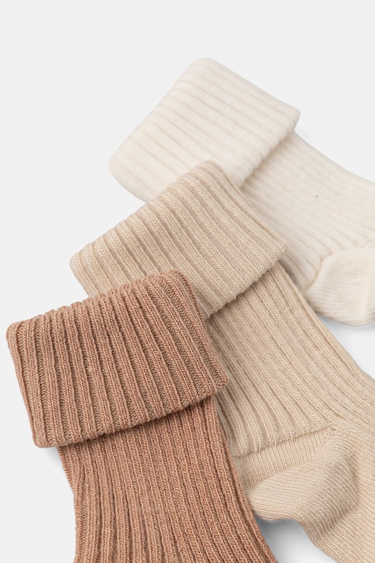 United Colors of Benetton skarpetki niemowlęce 3-pack 6ORAA7006.W.seasonal beżowy AW25