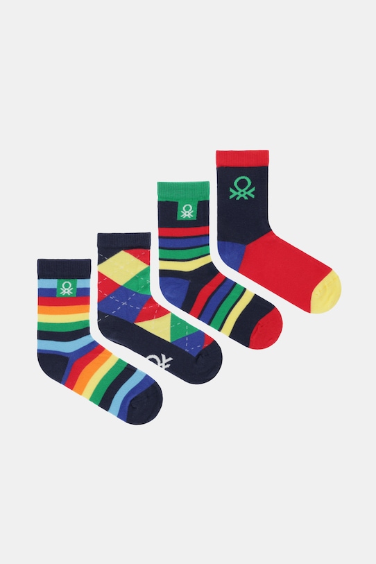 Detské ponožky United Colors of Benetton 4-pak tmavomodrá 6AO30704E.G.seasonal