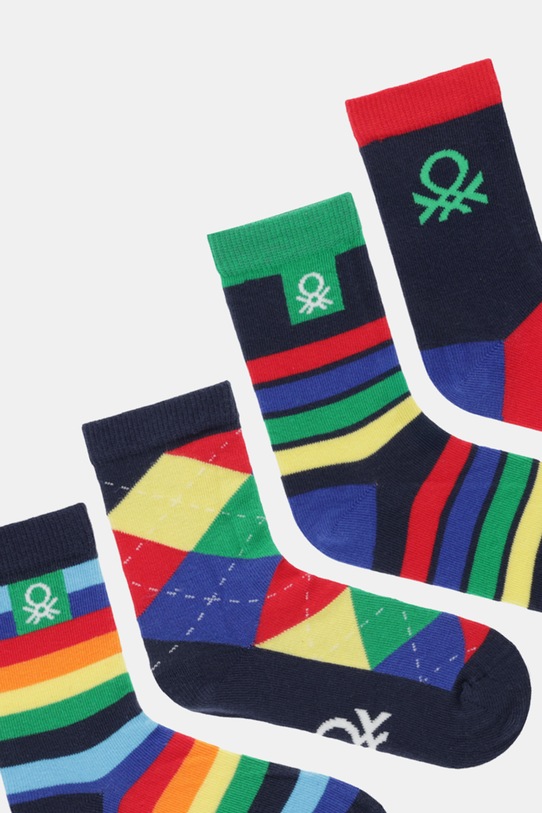 Detské ponožky United Colors of Benetton 4-pak 6AO30704E.G.seasonal tmavomodrá AW25