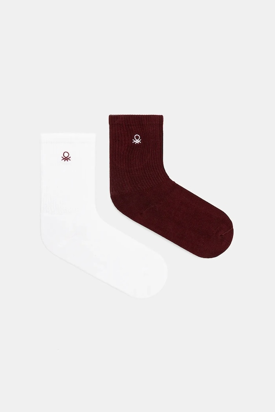 United Colors of Benetton skarpetki dziecięce 2-pack bordowy 6AO50702A.G.Season.9BYA