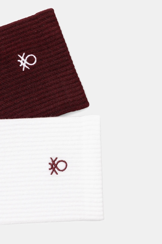United Colors of Benetton skarpetki dziecięce 2-pack 6AO50702A.G.Season.9BYA bordowy AW25