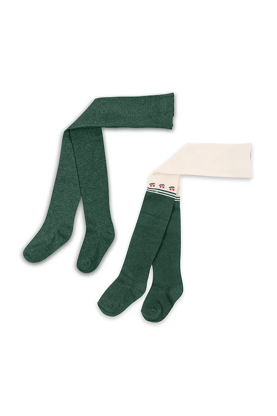 Detské pančuchy Konges Sløjd 2 PACK LUREX TIGHTS 2-pak Pre bábätká zelená KS104171.9BYA