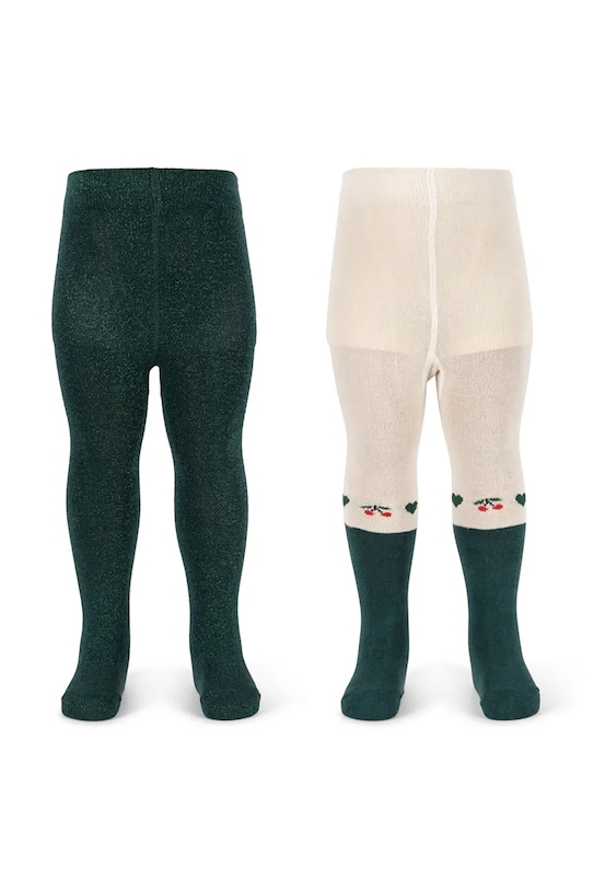 Chlapec Detské pančuchy Konges Sløjd 2 PACK LUREX TIGHTS 2-pak KS104171.9BYA zelená