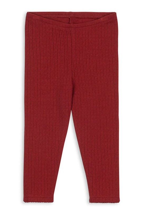 Konges Sløjd legginsy bawełniane dziecięce MINNIE PANTS GOTS wzorzyste czerwony KS104378.9BYA