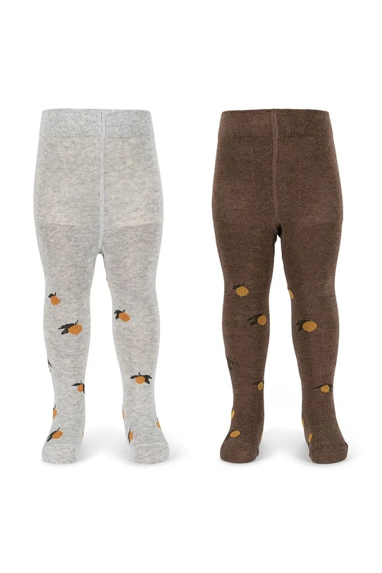 Chłopiec Konges Sløjd rajstopy dziecięce 2 PACK JAQUARD TIGHTS LEMON 2-pack KS104174.9BYA szary