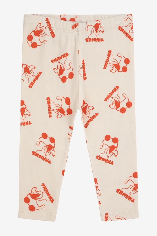Bobo Choses legginsy niemowlęce Rolling Dog 225FB010 beżowy AW25