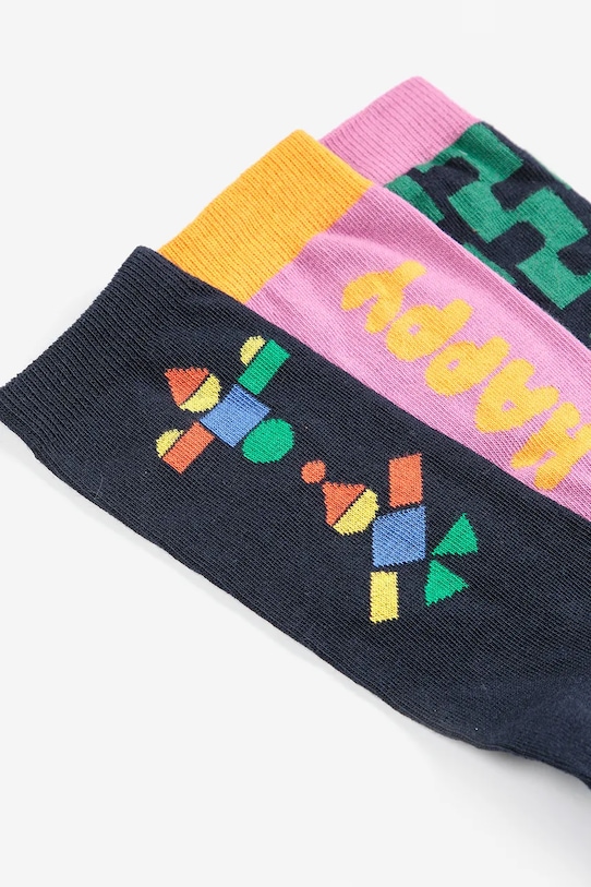 Bobo Choses skarpetki dziecięce Happy 3-pack 225FI001 różowy AW25