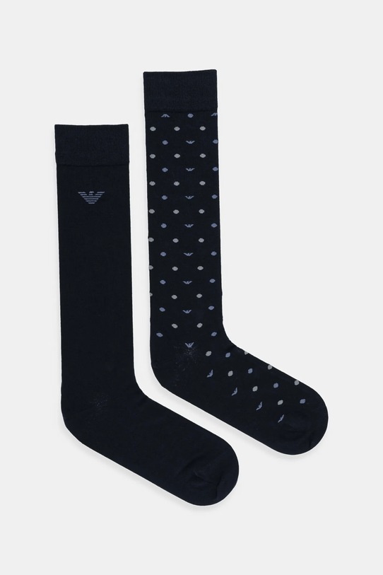 Emporio Armani Underwear skarpetki 2-pack drobny wzór granatowy EM000545.AF18145