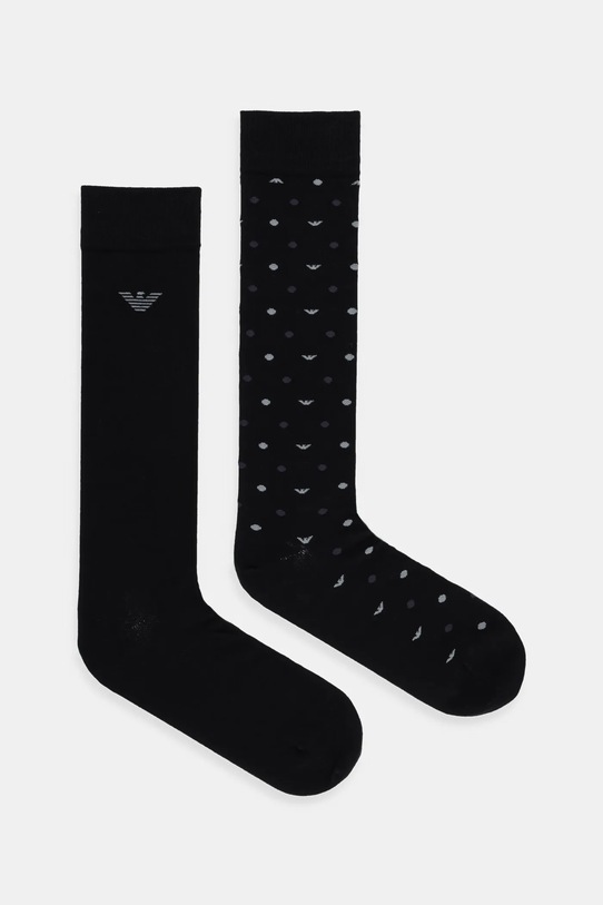 Emporio Armani Underwear skarpetki 2-pack drobny wzór czarny EM000545.AF18145