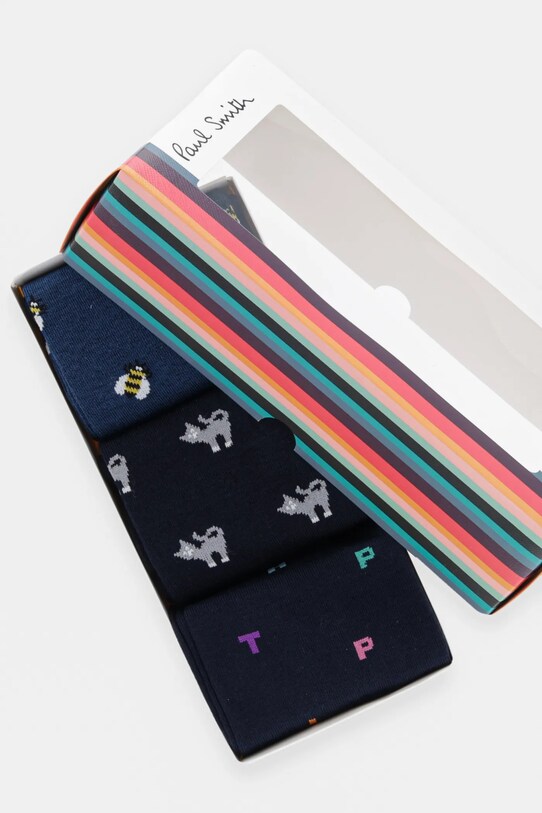 Odzież Paul Smith skarpetki 3-pack M1A.SOCK.TNAVY granatowy